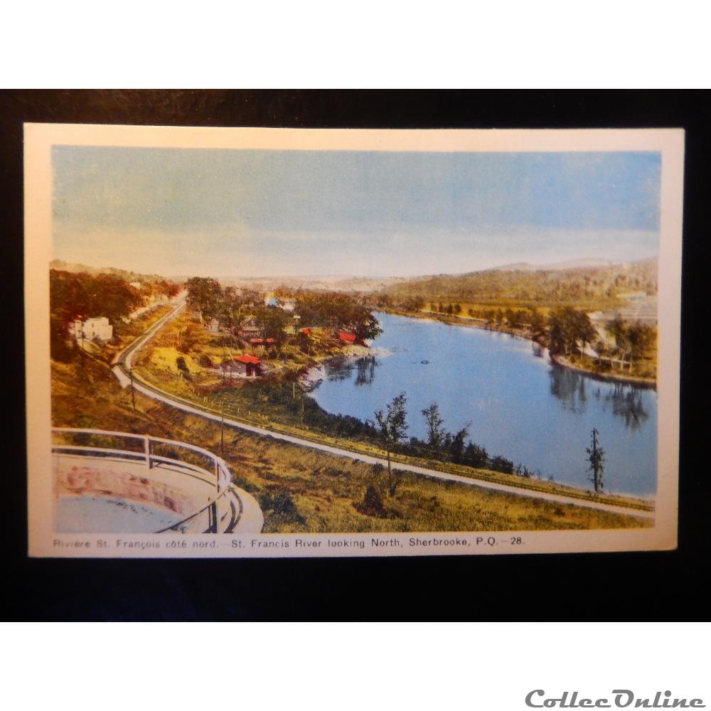 carte postale amerique provence azur cpa du canada sherbrooke la riviere st francois cote nord quebec