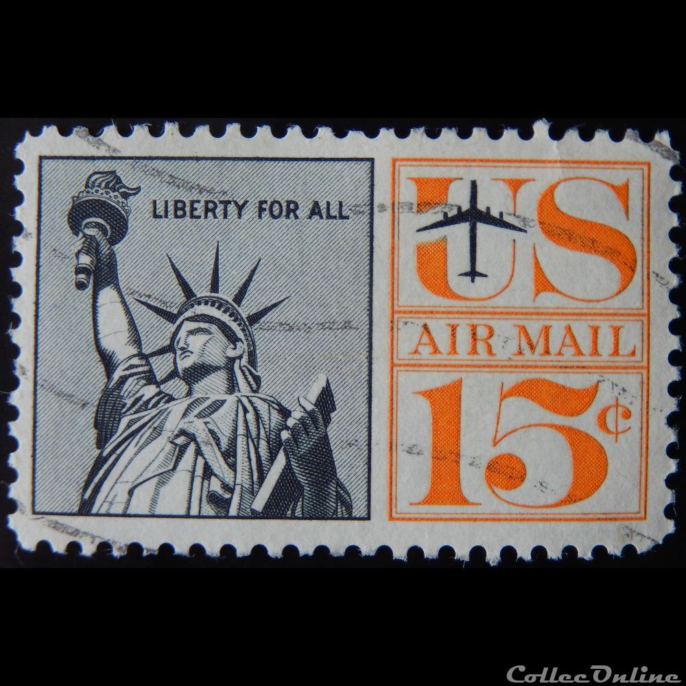 Etats Unis PA0059 statue de la liberté et avion 15c de 1961 timbre amerique etats unis pa0059 statue de la liberte et avion 15c de 1961