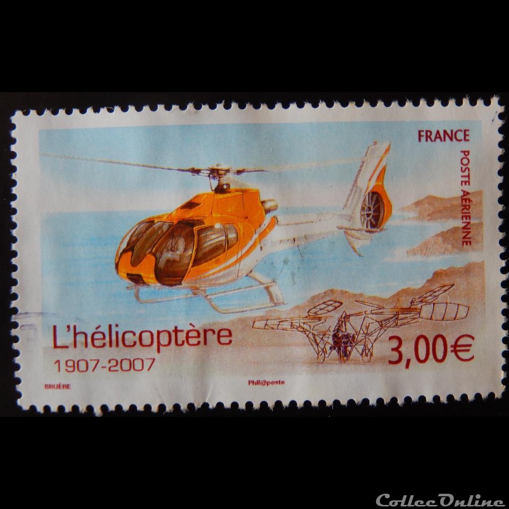 PA070 L´hélicoptère 1907-2007 3€ timbre france pa070 l helicoptere 1907 2007 3