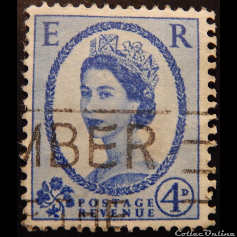 Royaume-Uni 00292 reine Elisabeth II 4d de 1955 5 timbre europe royaume uni 00292 reine elisabeth ii 4d de 1955