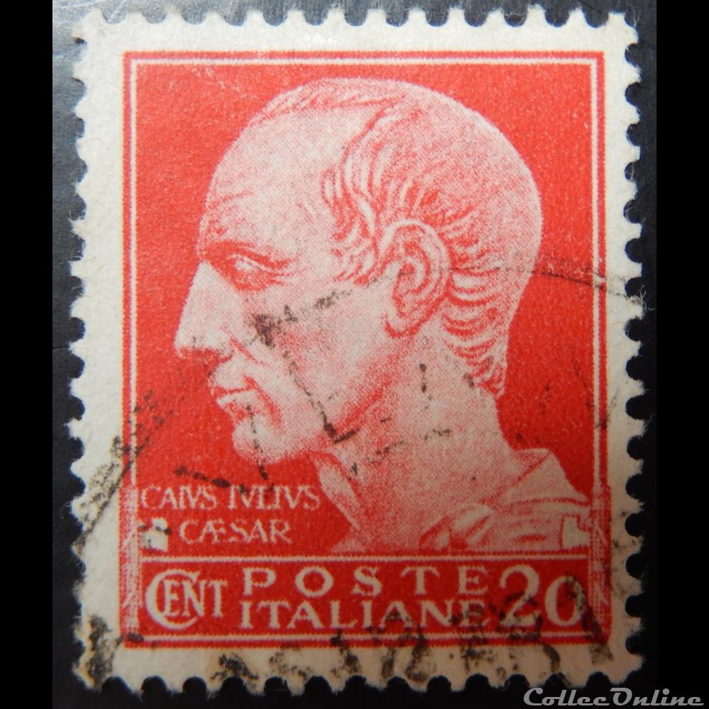 timbre europe italie 00228 buste de jules cesar 20c de 1929