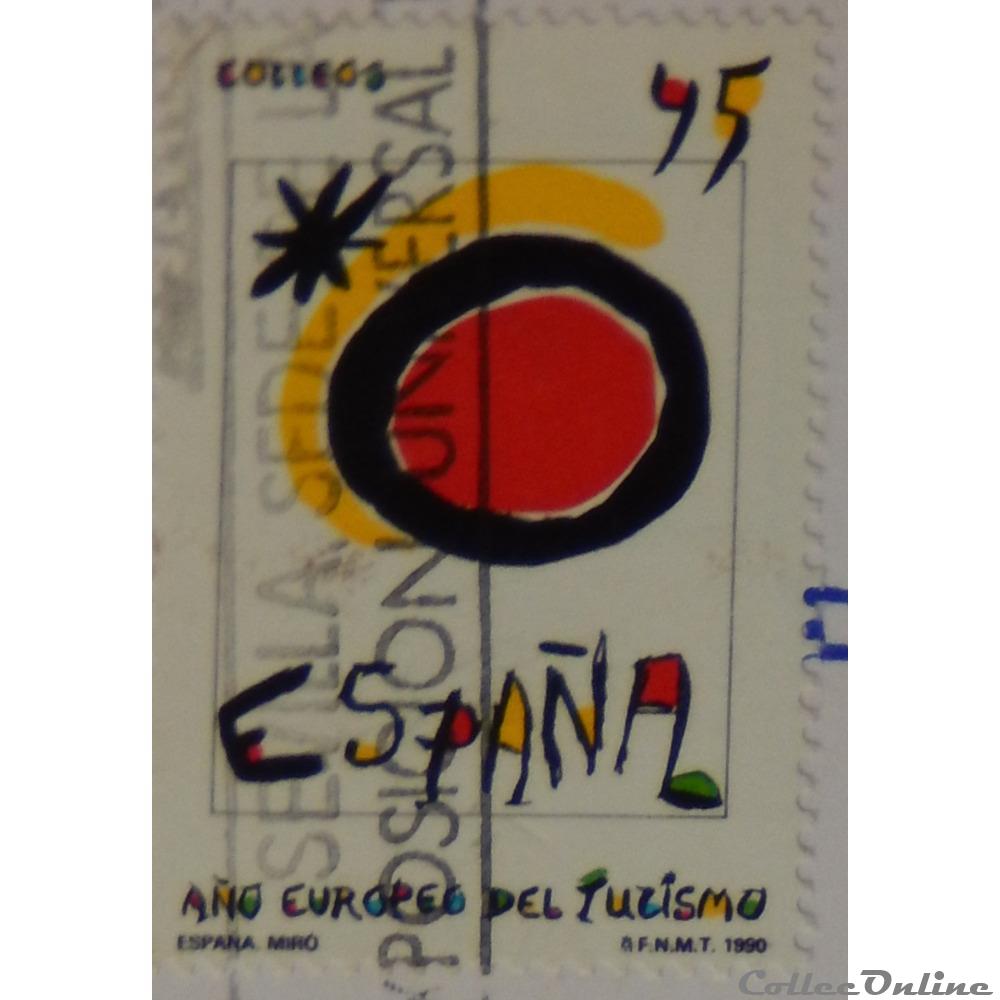 Espagne 02702 année européenne du tourisme 45Ptas de 1990 timbre espagne 02702 annee europeenne du tourisme 45ptas de 1990