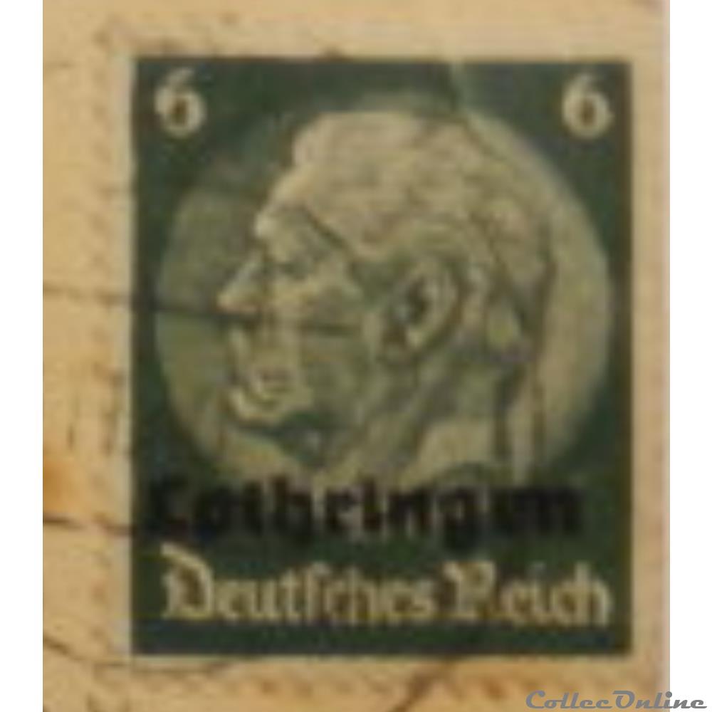 timbre europe allemagne occupation allemande 0027 president paul von hindenburg 6pf de 1940