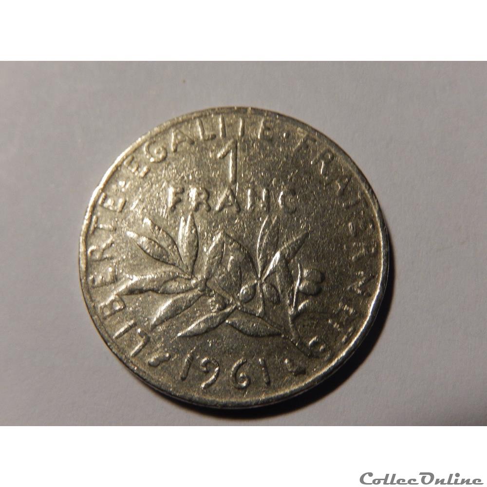 1 franc semeuse 1961 monnaie france moderne 1 franc semeuse 1961