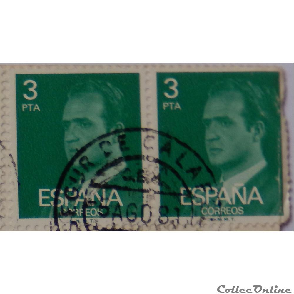 Espagne 01992 roi Juan Carlos I 3Ptas de 1976 2 timbre europe espagne 01992 roi juan carlos i 3ptas de 1976