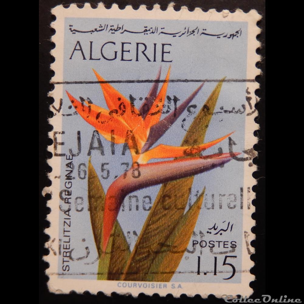 timbre afrique algerie 00571 fleur oiseau de paradis 1 15d de 1973