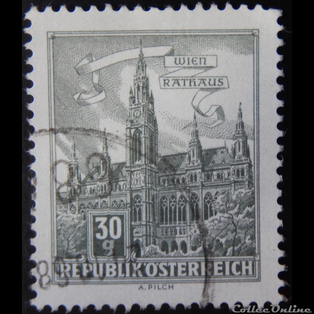 Autriche 00950B hôtel de ville de Vienne 30Gr de 1962 timbre europe autriche 00950b hotel de ville de vienne 30gr de 1962