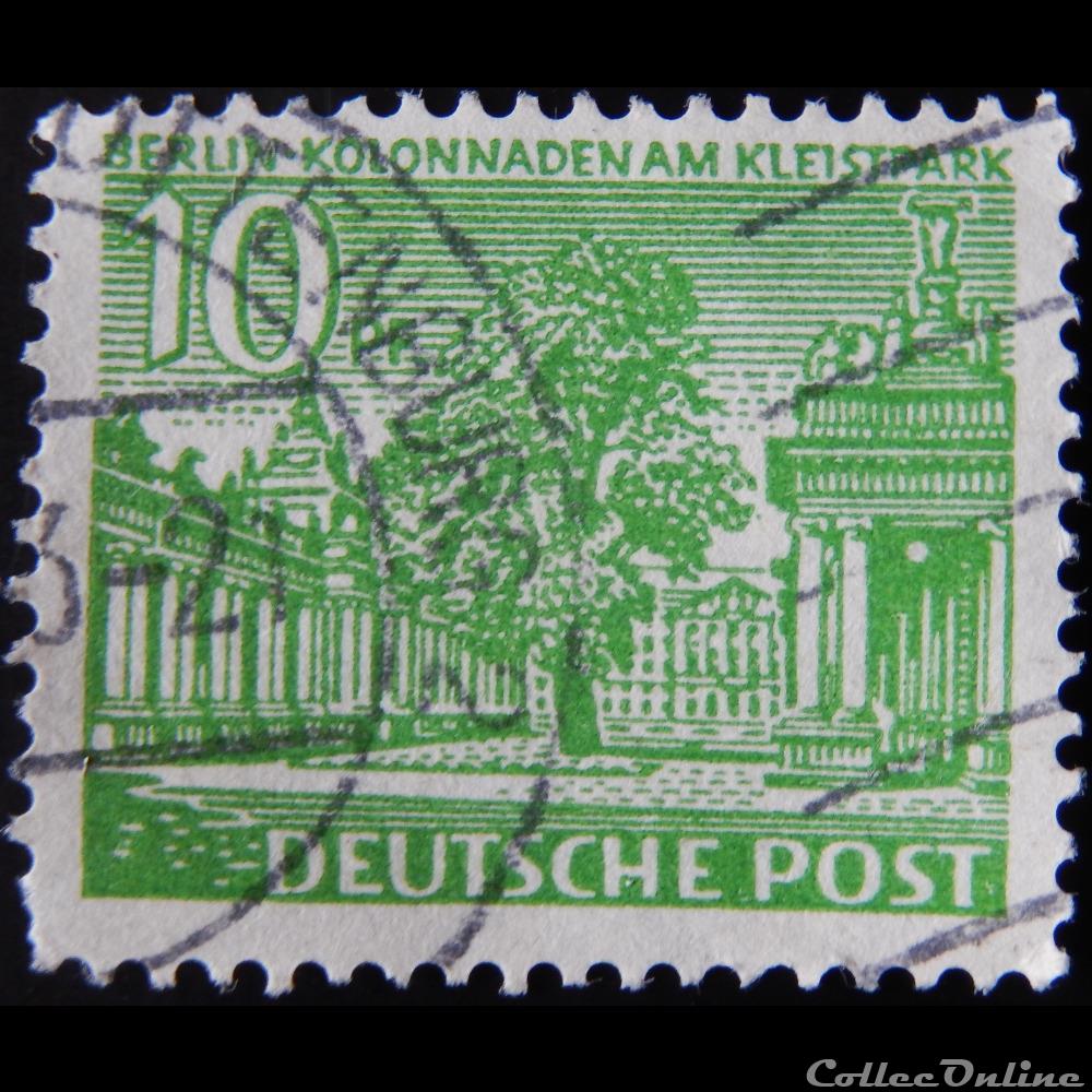 timbre europe allemagne berlin 00033 colonnade au kleistpark schoneberg 10pf de 1949