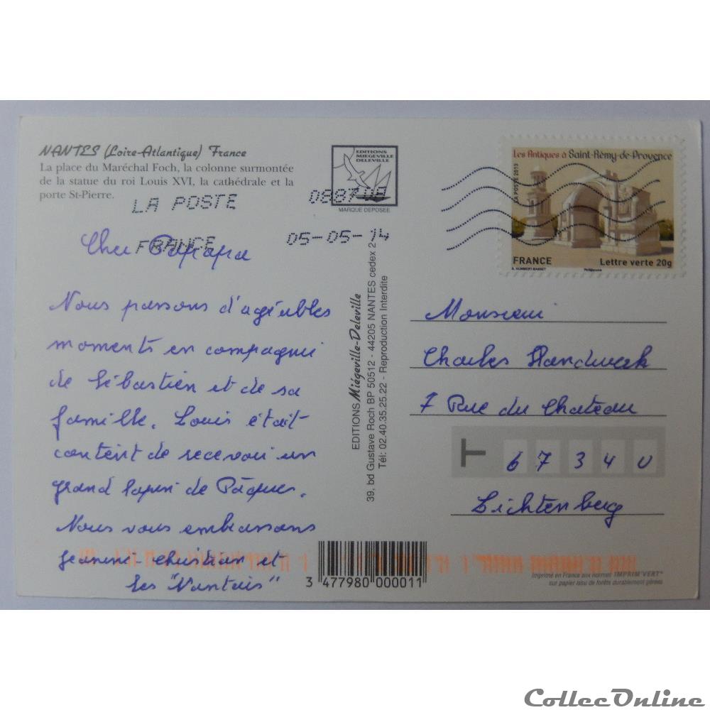 carte postale france pay cp de loire atlantique nantes