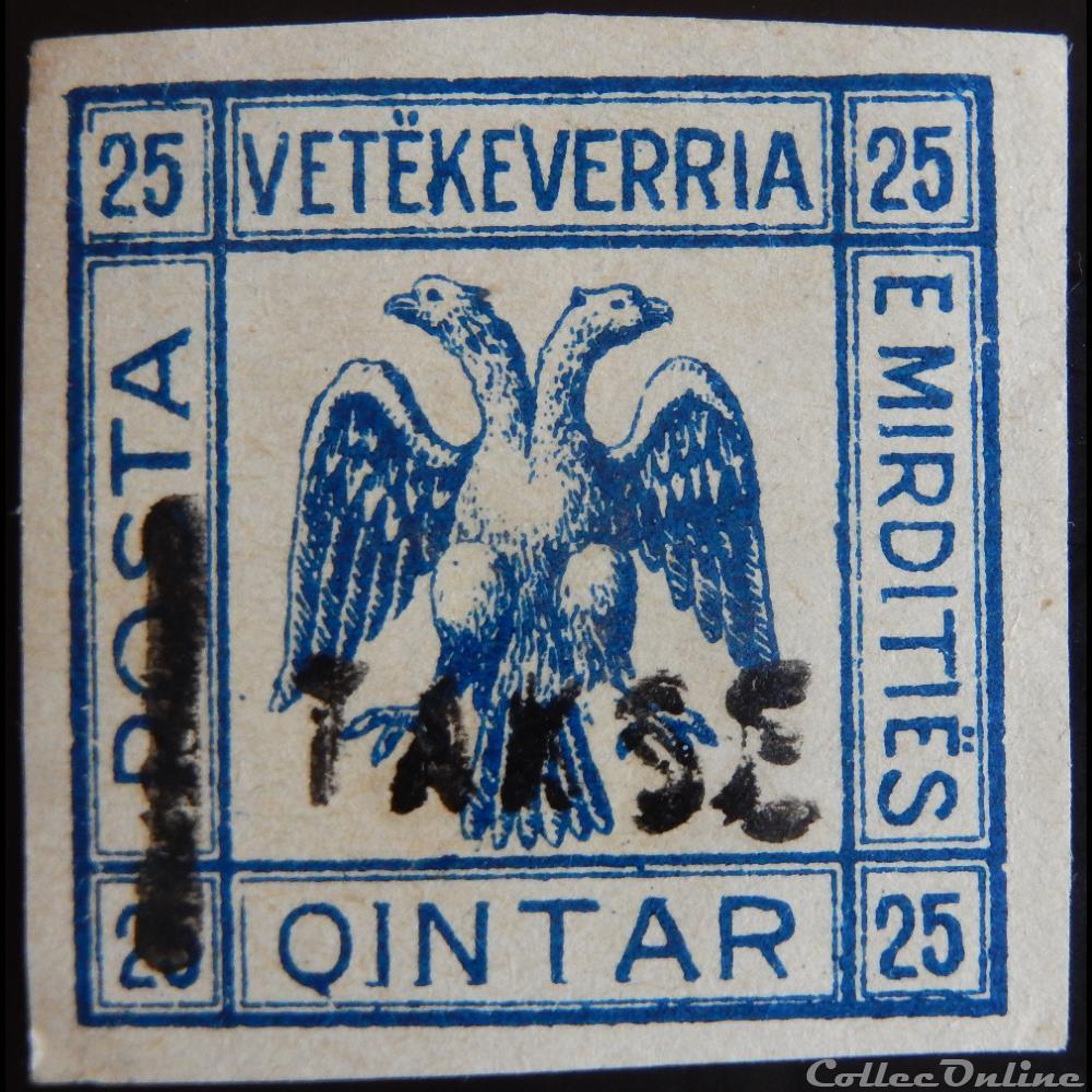 timbre europe allemagne albanie mirdities armoirie 25q de 1921