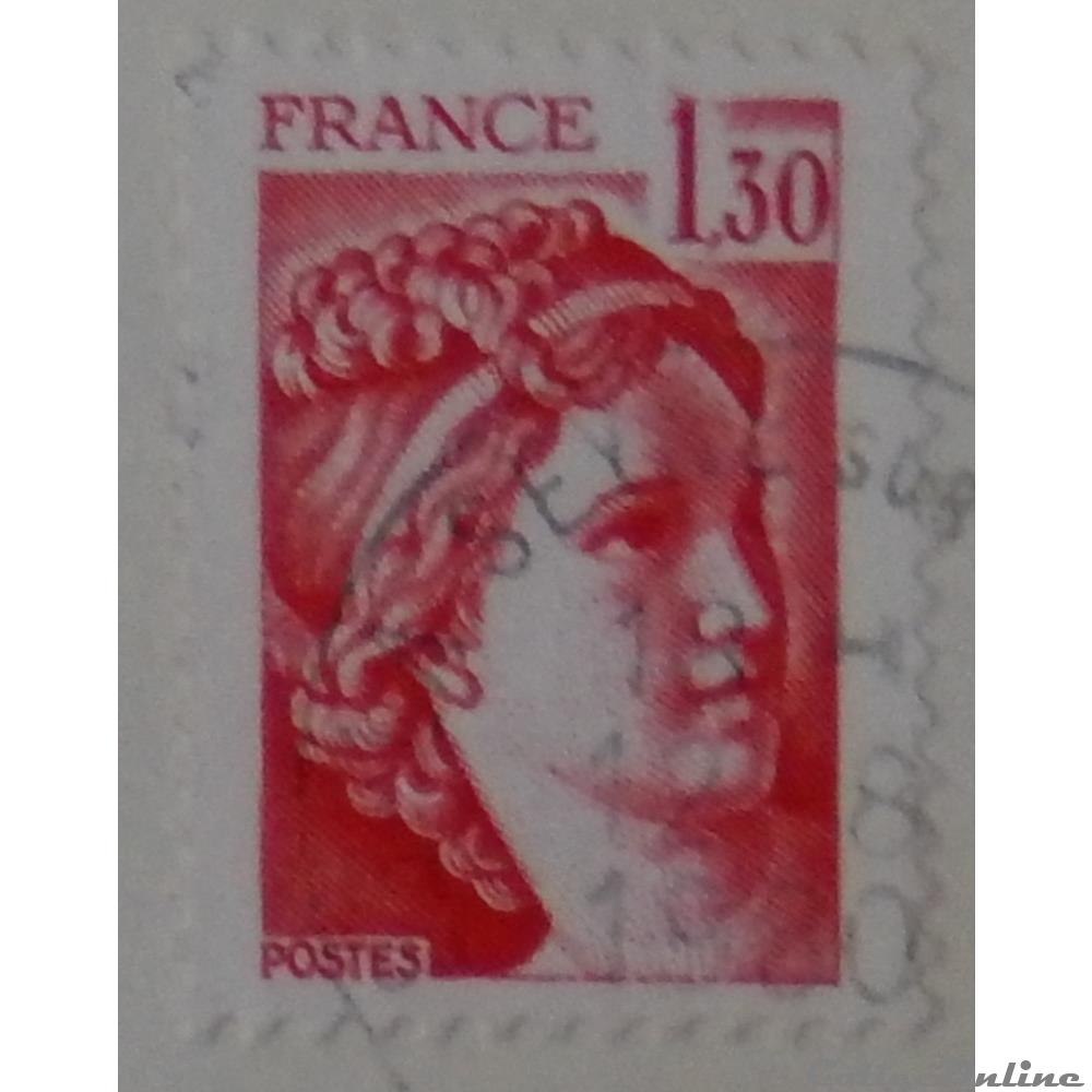 02059 Sabine de Gandon 1F30 rouge de 1979 5 timbre france 02059 sabine de gandon 1f30 rouge de 1979