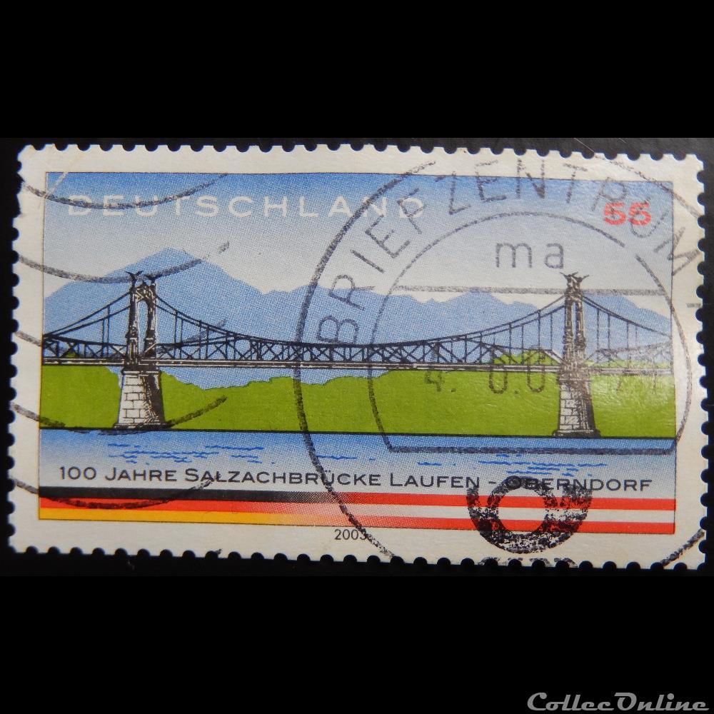 Allemagne RFA 02172 Pont de Salzach, Oberndorf 0.55€ de 2003 timbre europe allemagne rfa 02172 pont de salzach oberndorf 0 55 de 2003