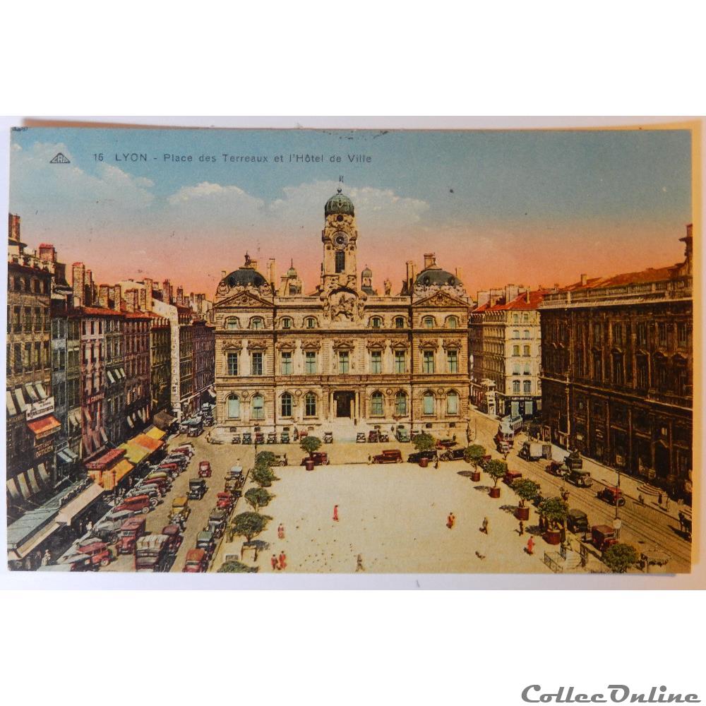 CPA du Rhône, Lyon, place des Terreaux carte postale france alpe cpa du rhone lyon place des terreaux