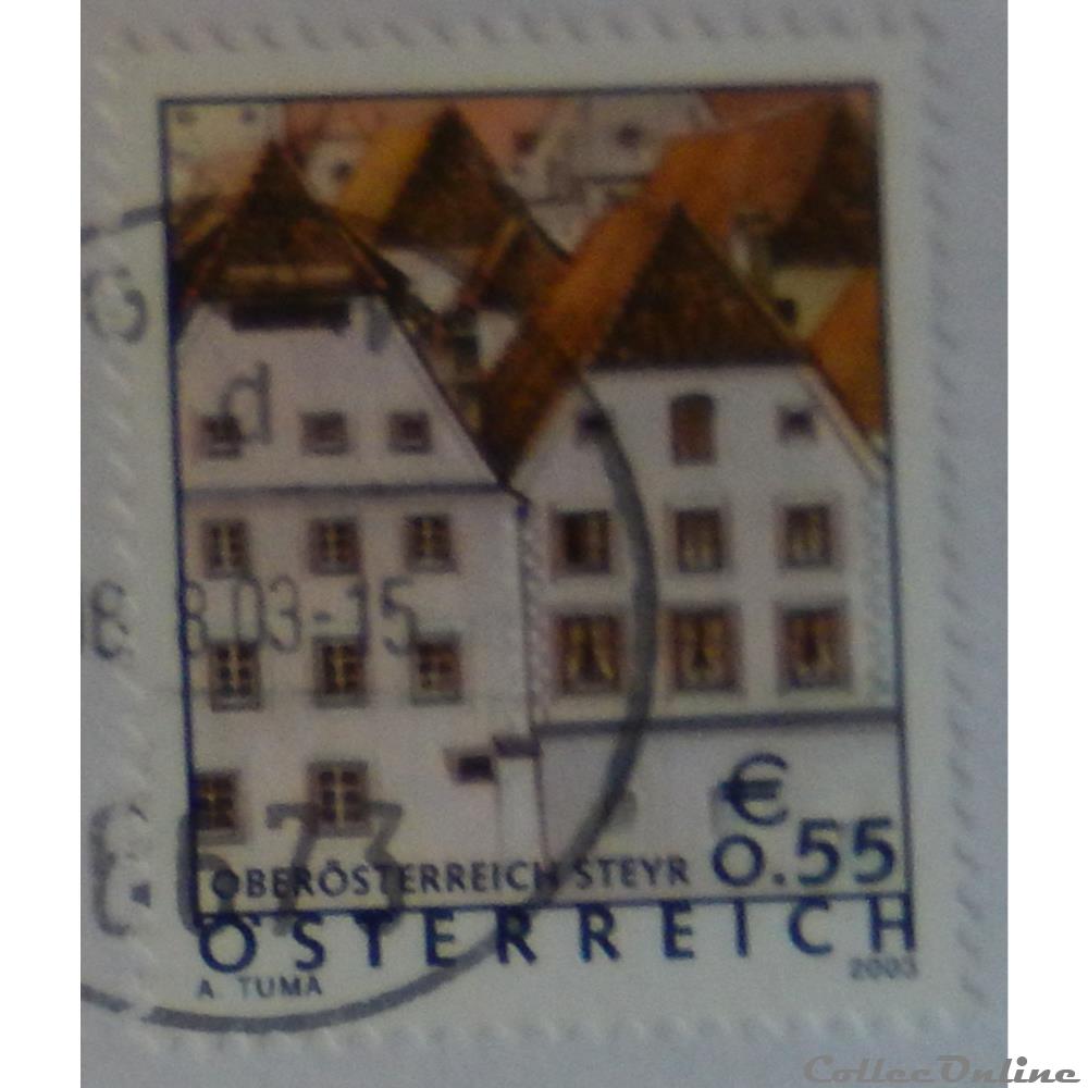 Autriche 02247 Maisons gothiques, Steyr, Haute-Autriche 0.55€ de 2003 5 timbre europe autriche 02247 maisons gothiques steyr haute autriche 0 55 de 2003