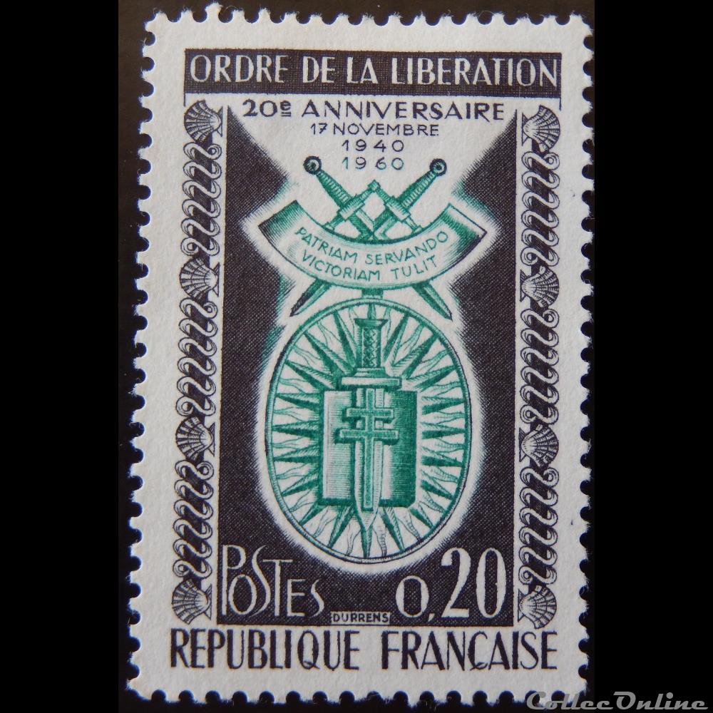 01272 20ème anniversaire 17 novembre 1940-1960 0.20F timbre france 01272 20eme anniversaire 17 novembre 1940 1960 0 20f