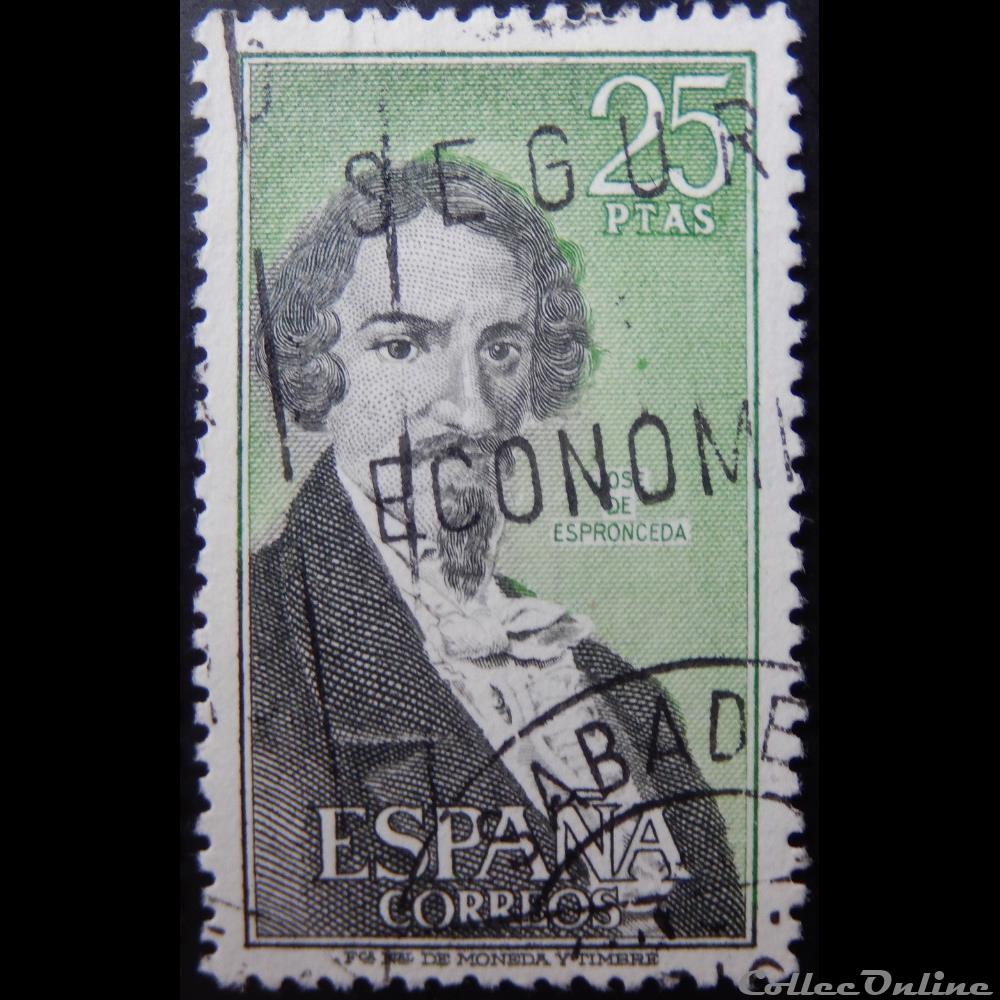 timbre europe espagne 01726 jose de espronceda 25ptas de 1972