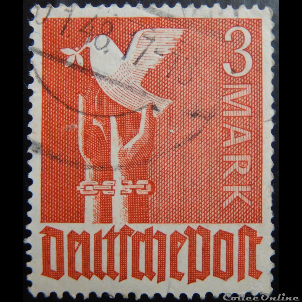 timbre europe allemagne occupation 0051 colombe et liberte 3dm de 1947