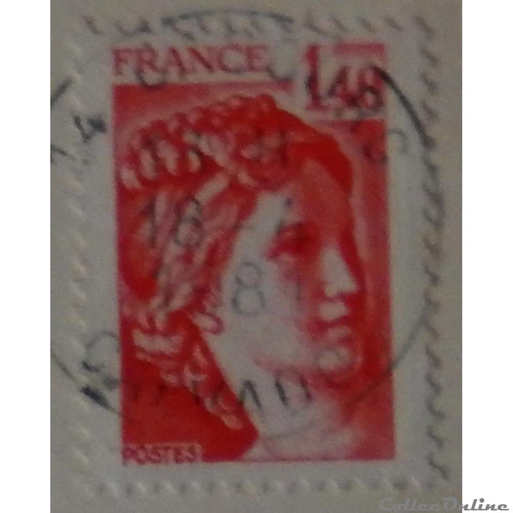 02102 Sabine 1F40 rouge de 1980 4 timbre france 02102 sabine 1f40 rouge de 1980