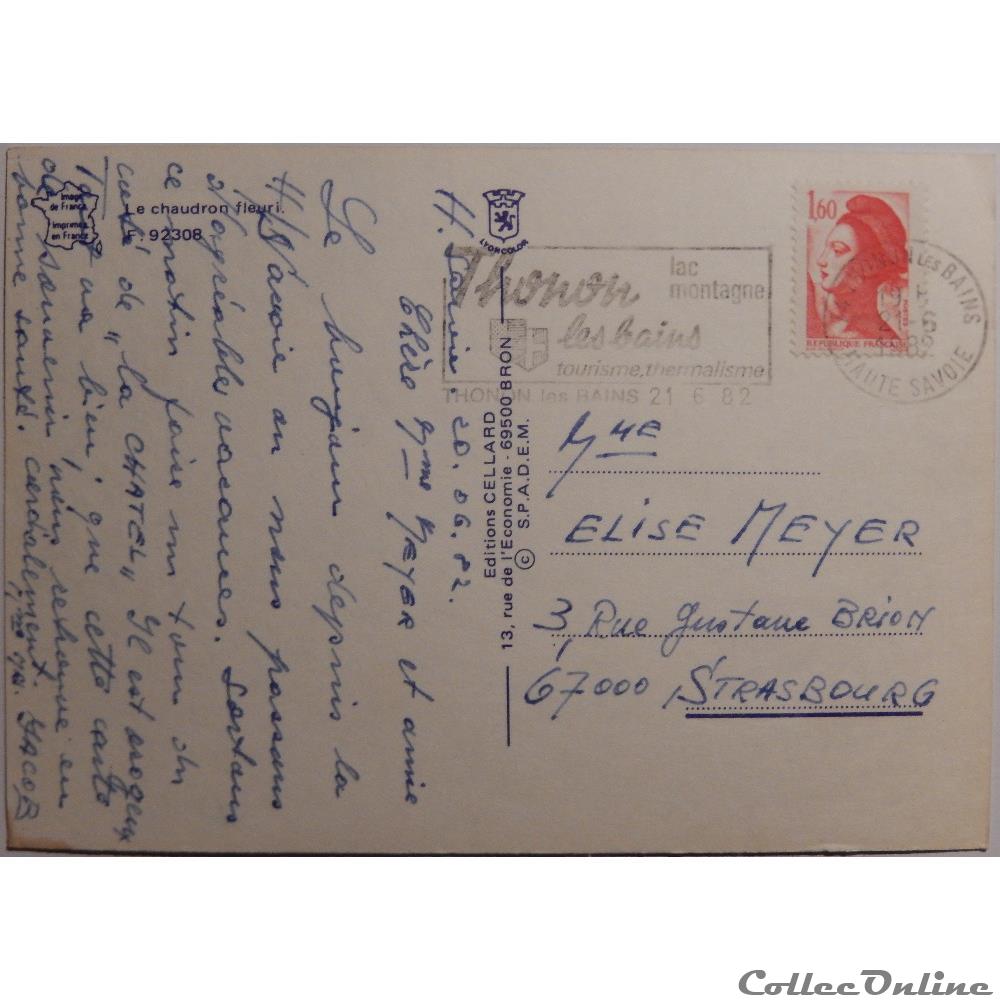 carte postale auvergne cp chaudron fleuri
