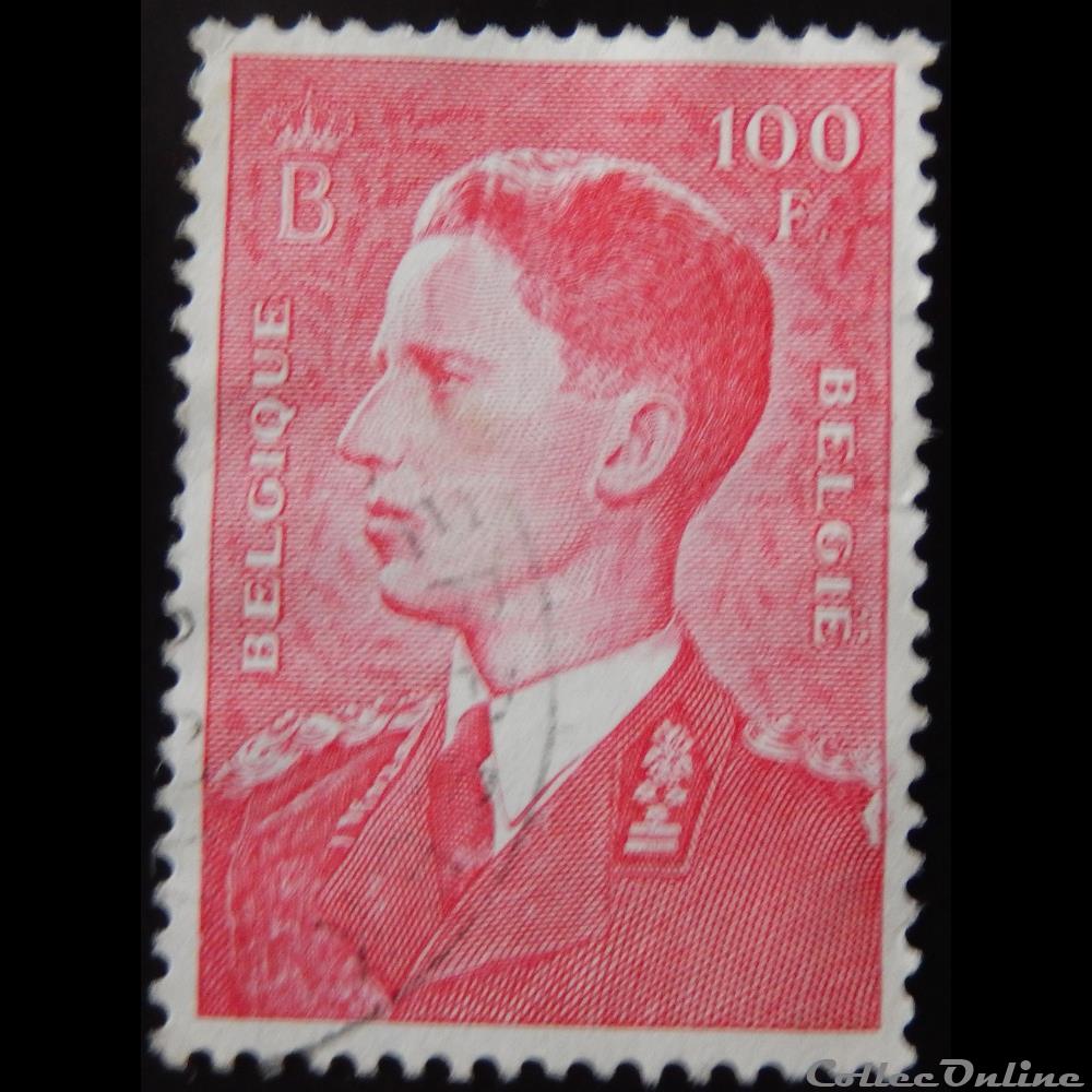 Belgique 01075 roi Baudouin 100F de 1958 timbre europe belgique 01075 roi baudouin 100f de 1958