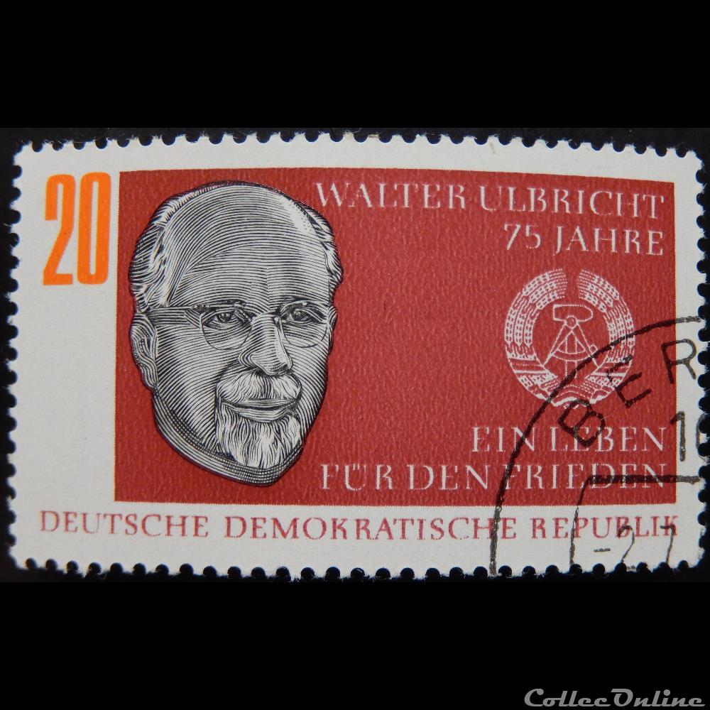 timbre europe allemagne rda 01079 walter ulbricht 20pf de 1968