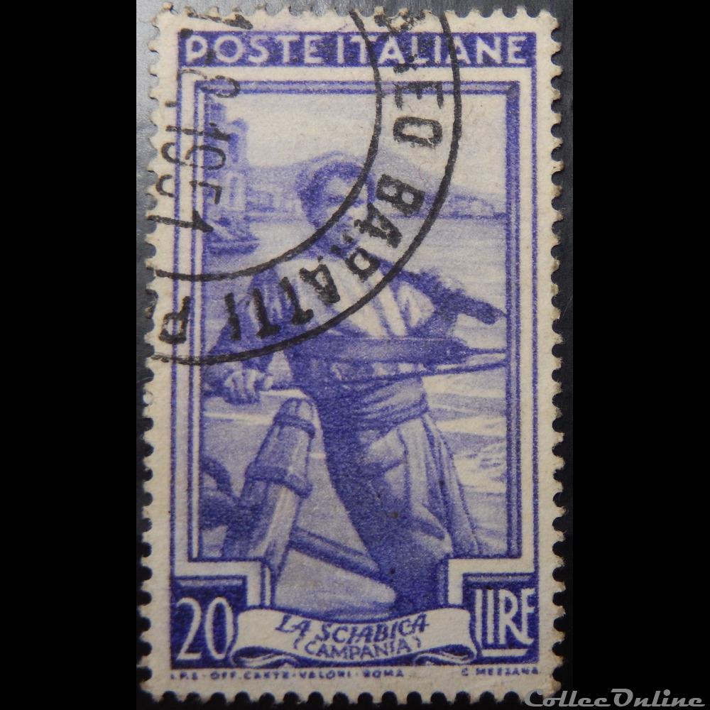 timbre europe italie 00580 campagnie le chalutage 20 lires de 1950