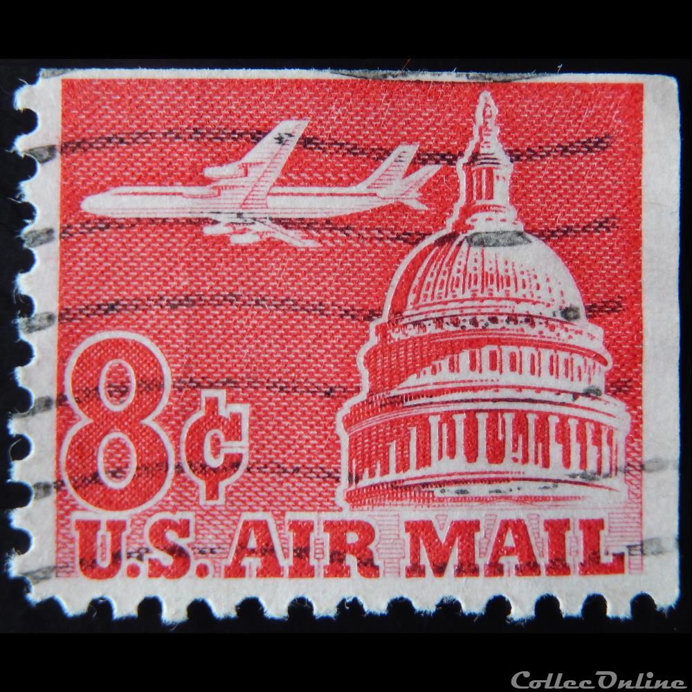 Etats Unis PA0061D avion et capitole 8c de 1962 timbre amerique etats unis pa0061d avion et capitole 8c de 1962