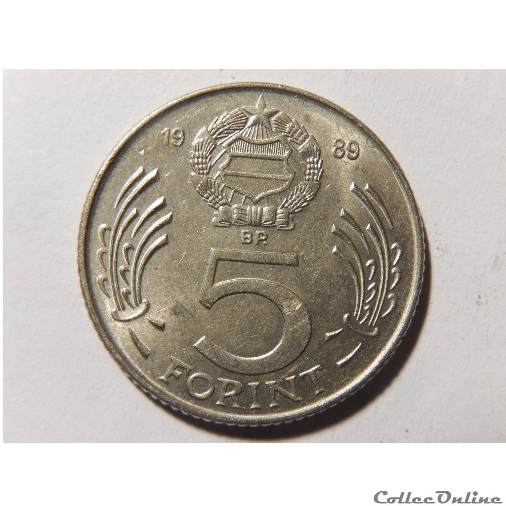 Hongrie, 5 Forint 1989 monnaie monde hongrie 5 forint 1989