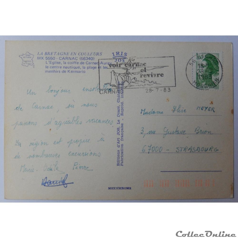 CP du Morbihan, Carnac carte postale france bretagne cp du morbihan carnac