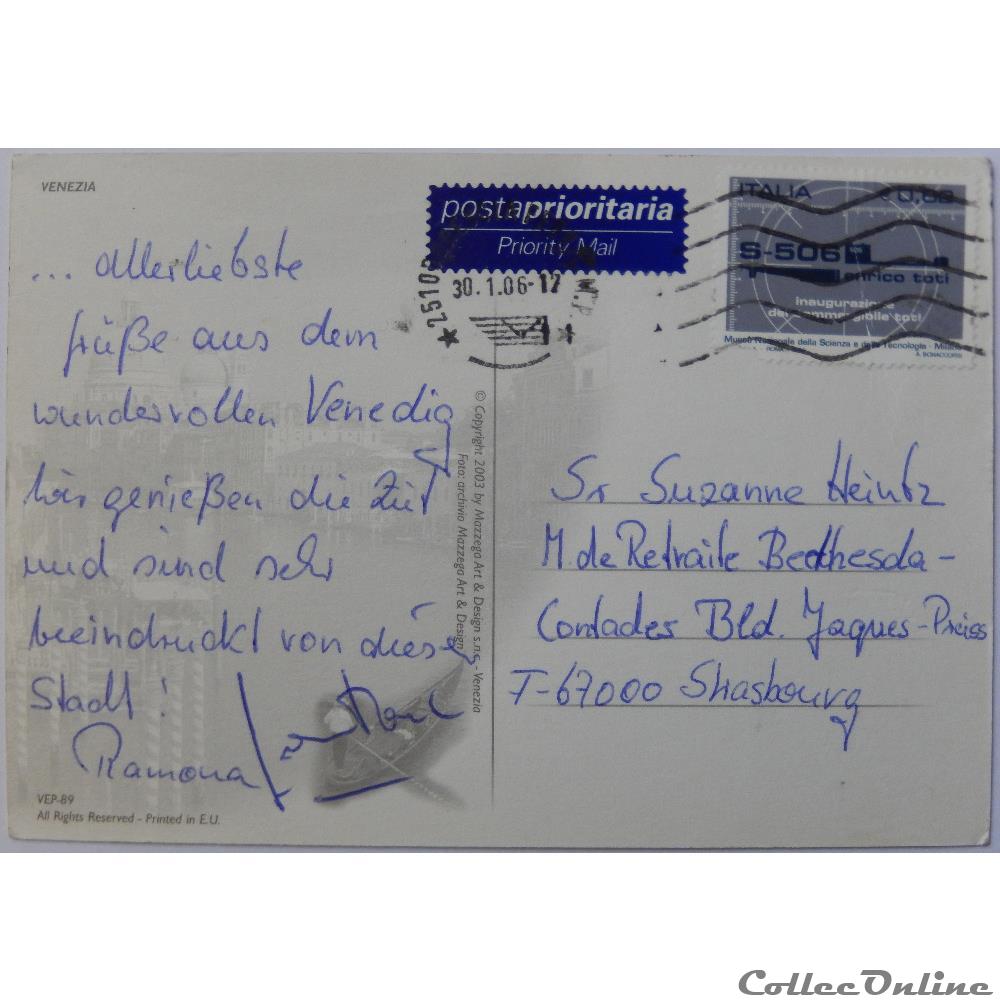 CP d'Italie, Vénétie, Venise carte postale europe alsace cp italie venetie venise