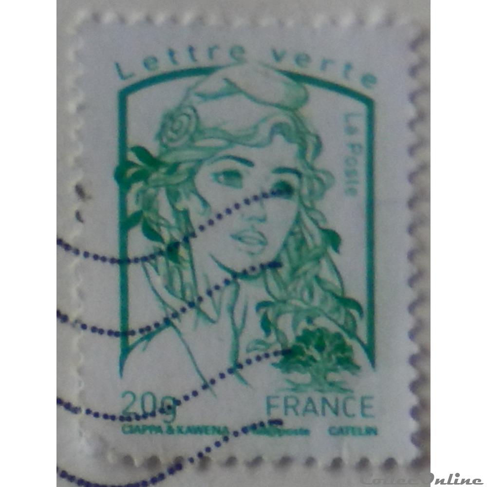 04774 Marianne de Chiappa et Kavena lettre verte 20g de 2013 timbre france 04774 marianne de chiappa et kavena lettre verte 20g de 2013