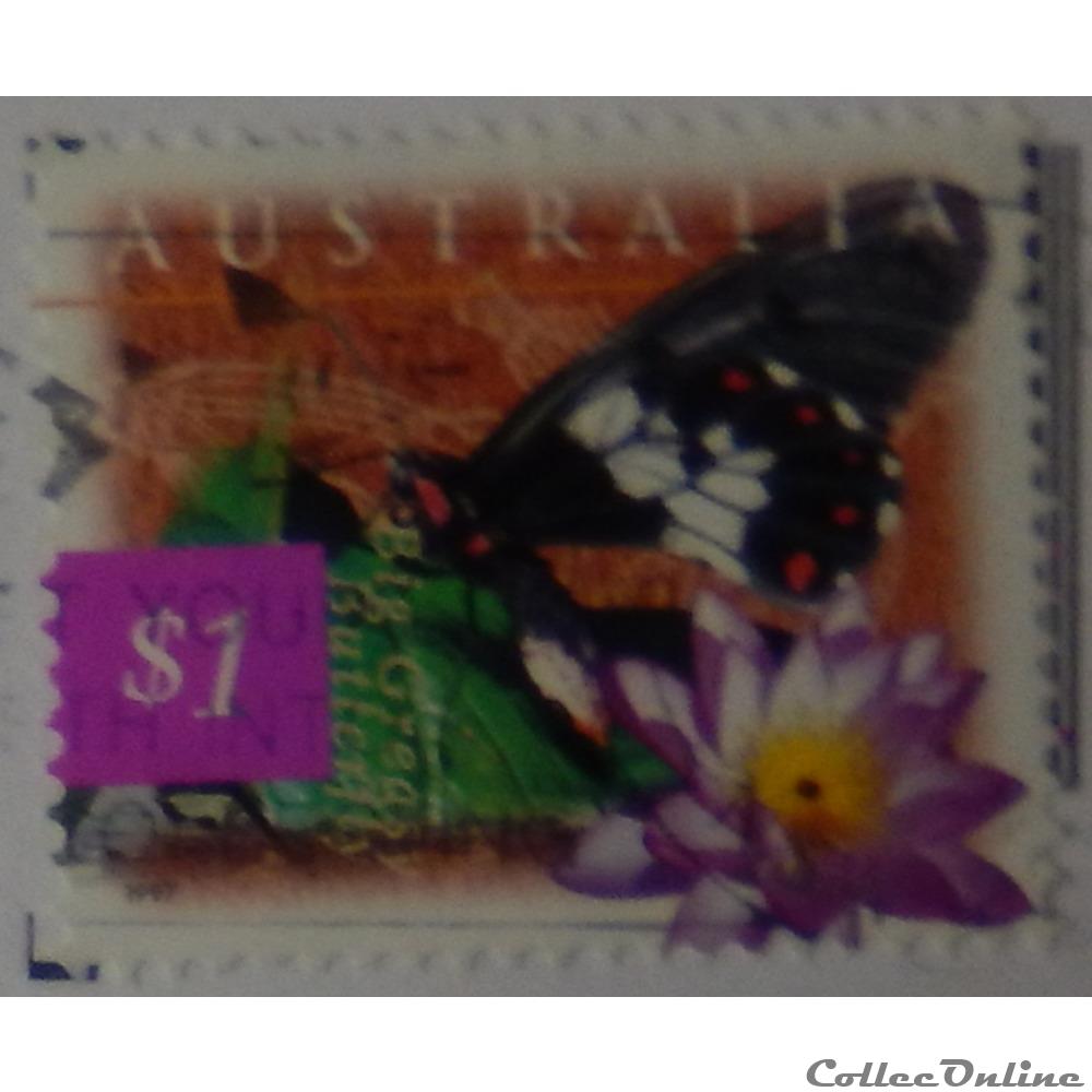 timbre oceanie australie 01590 papillon cressida cressida et nenuphar 1 de 1997