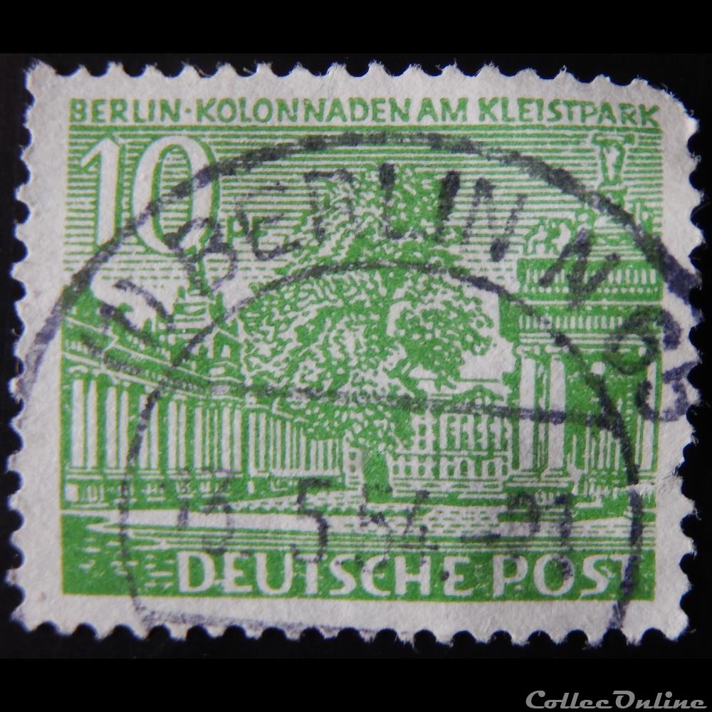 timbre europe allemagne berlin 00033 colonnade au kleistpark schoneberg 10pf de 1949