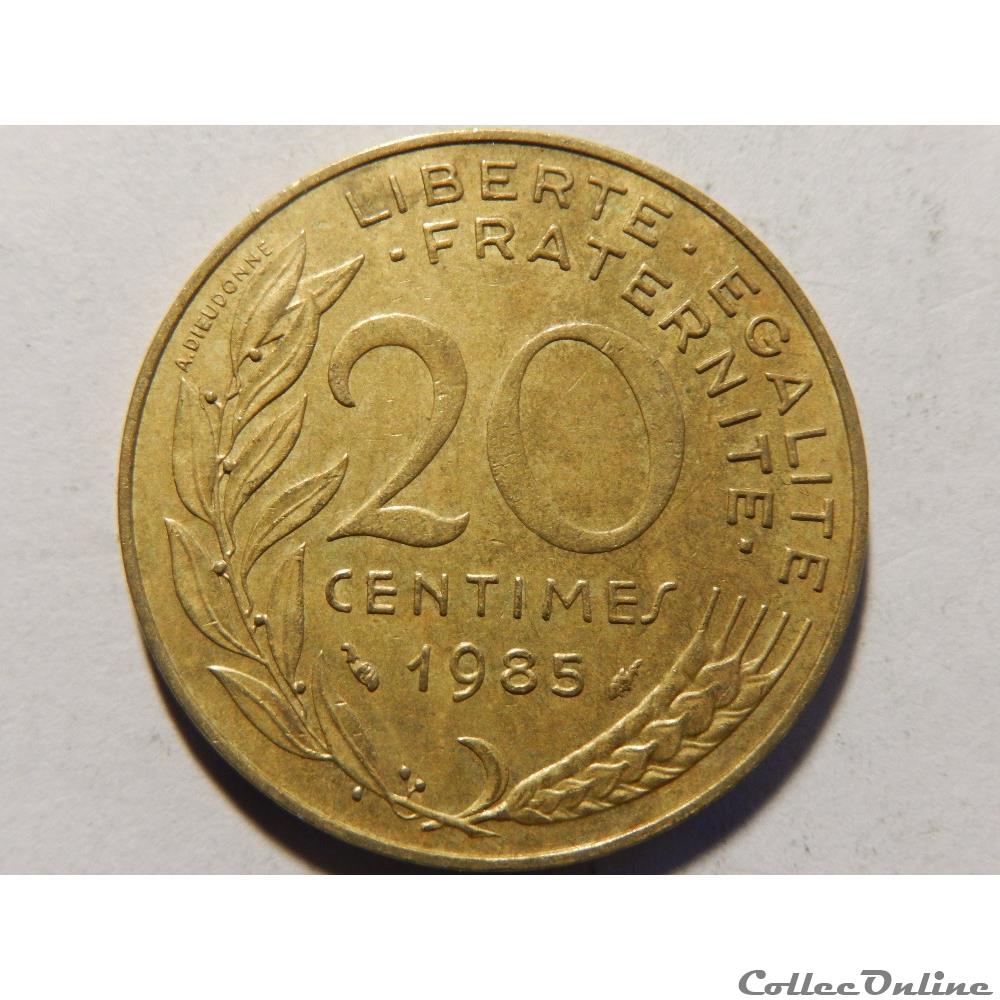 monnaie france moderne 20 centimes marianne 1985