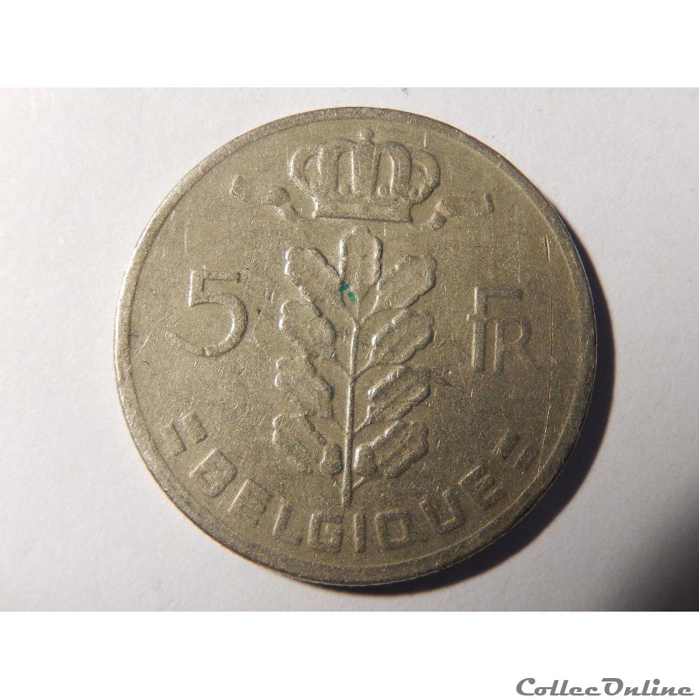 monnaie monde belgique 5 francs 1969
