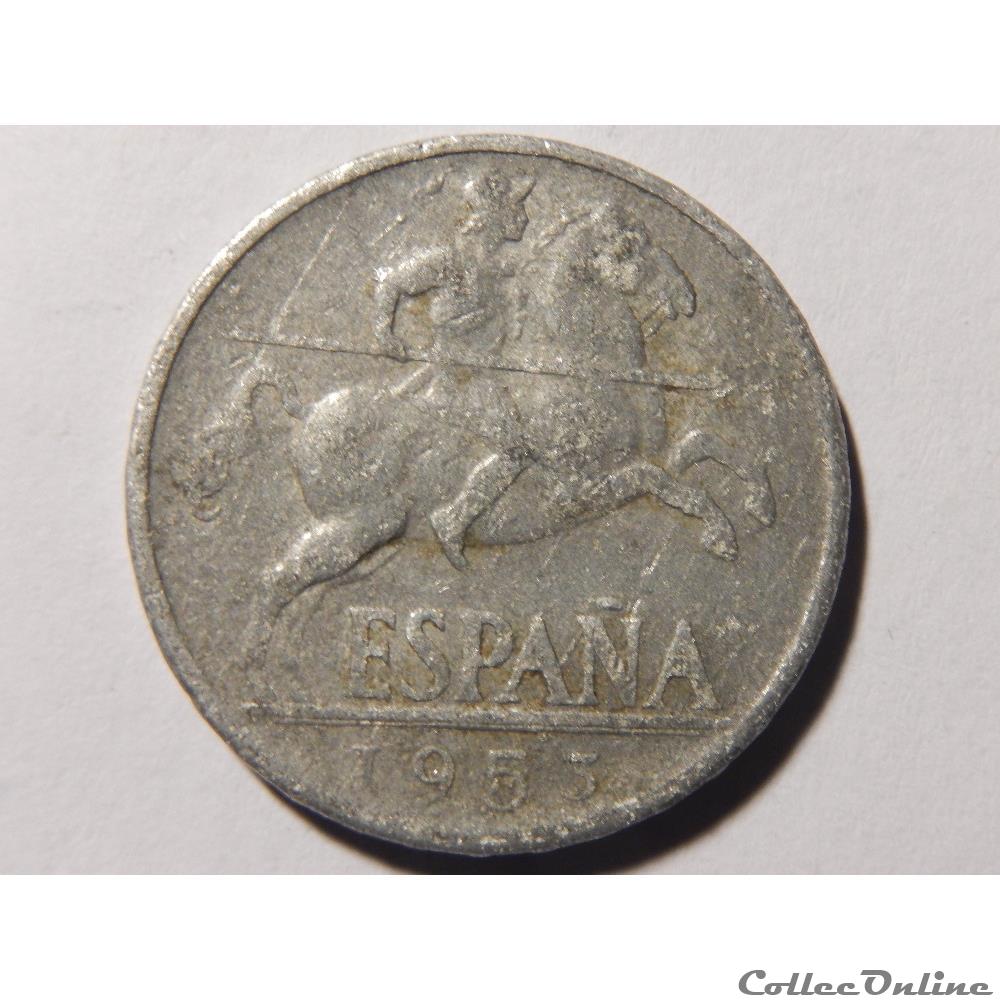 Espagne, 10 centimos de 1953 2 monnaie monde espagne 10 centimos de 1953