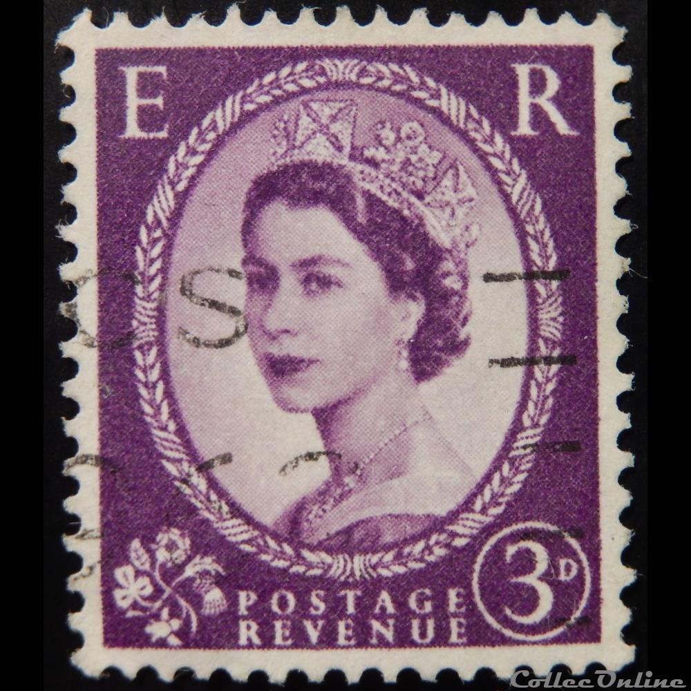 timbre europe royaume uni 00291a reine elisabeth ii 3d de 1955
