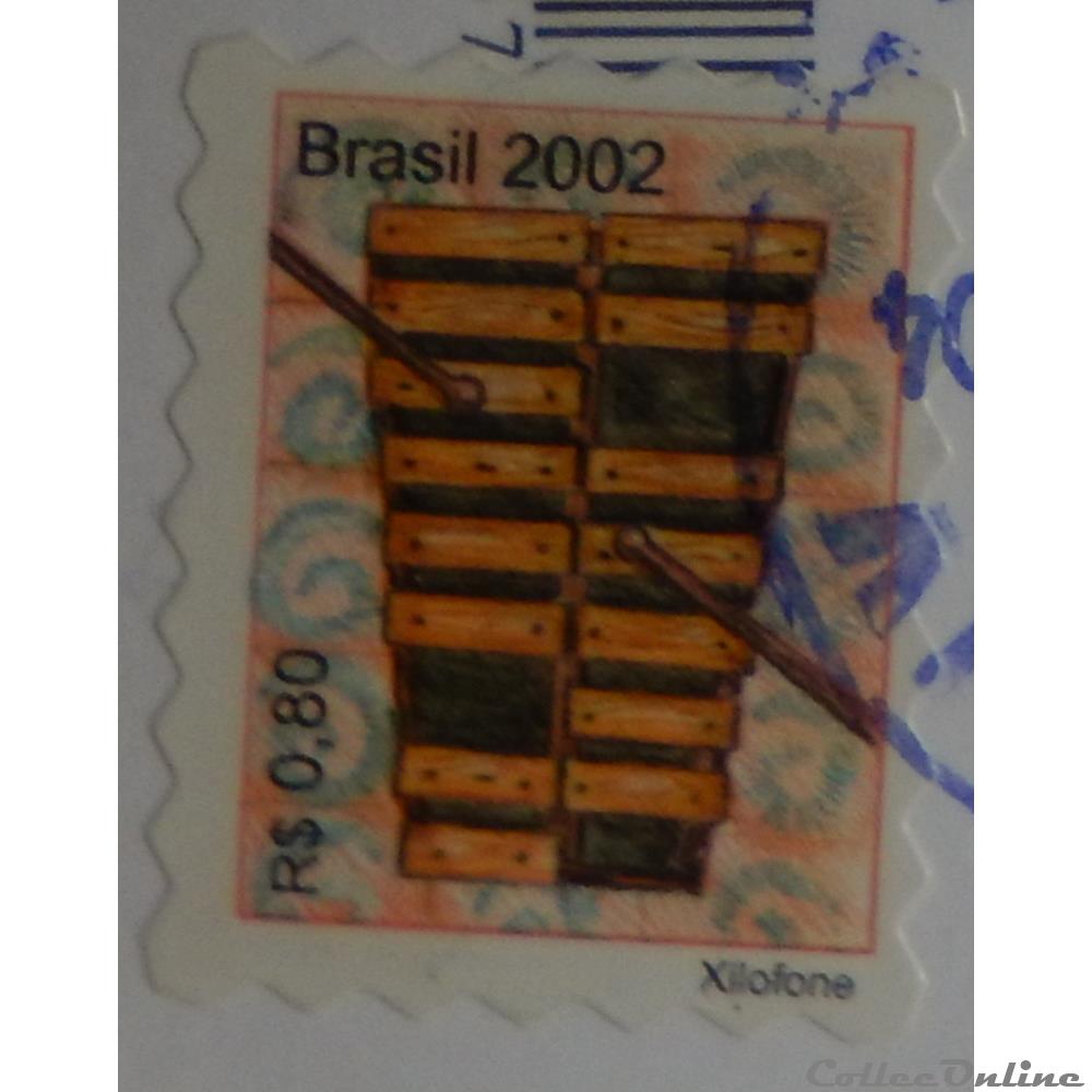 timbre amerique bresil 02820 xylophone 0 80r de 2002