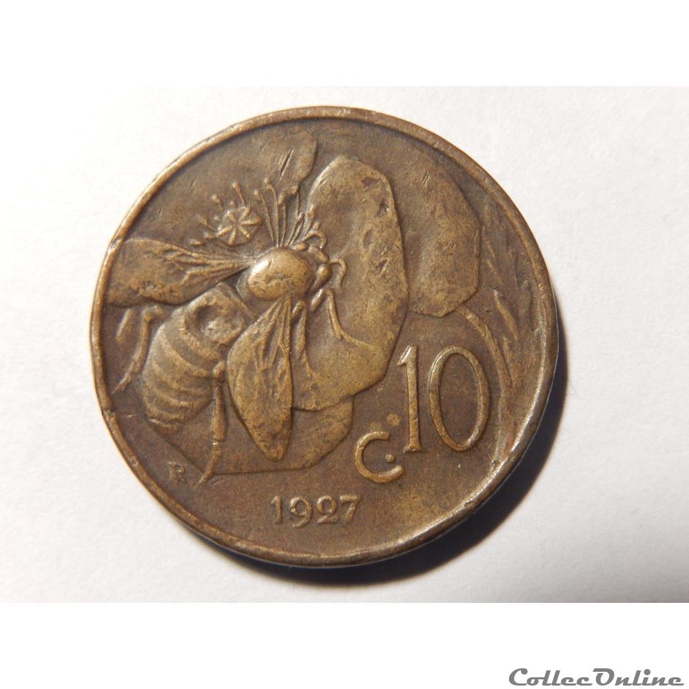 Italie, 10 centimes 1927 Victor-Emmanuel III monnaie monde italie 10 centimes 1927 victor emmanuel iii