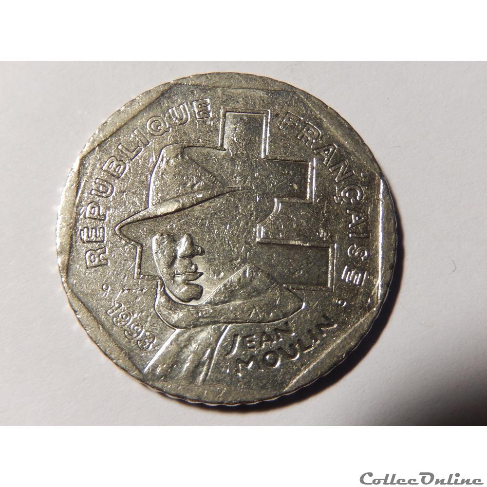 2 Francs Jean Moulin 1993 monnaie france moderne 2 francs jean moulin 1993