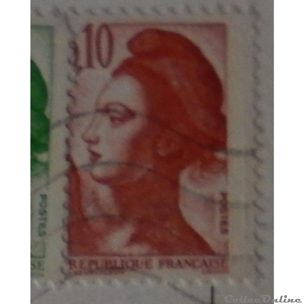 02179 La République, type Liberté - 0F10 rouge brun de 1982 4 timbre france 02179 la republique type liberte 0f10 rouge brun de 1982