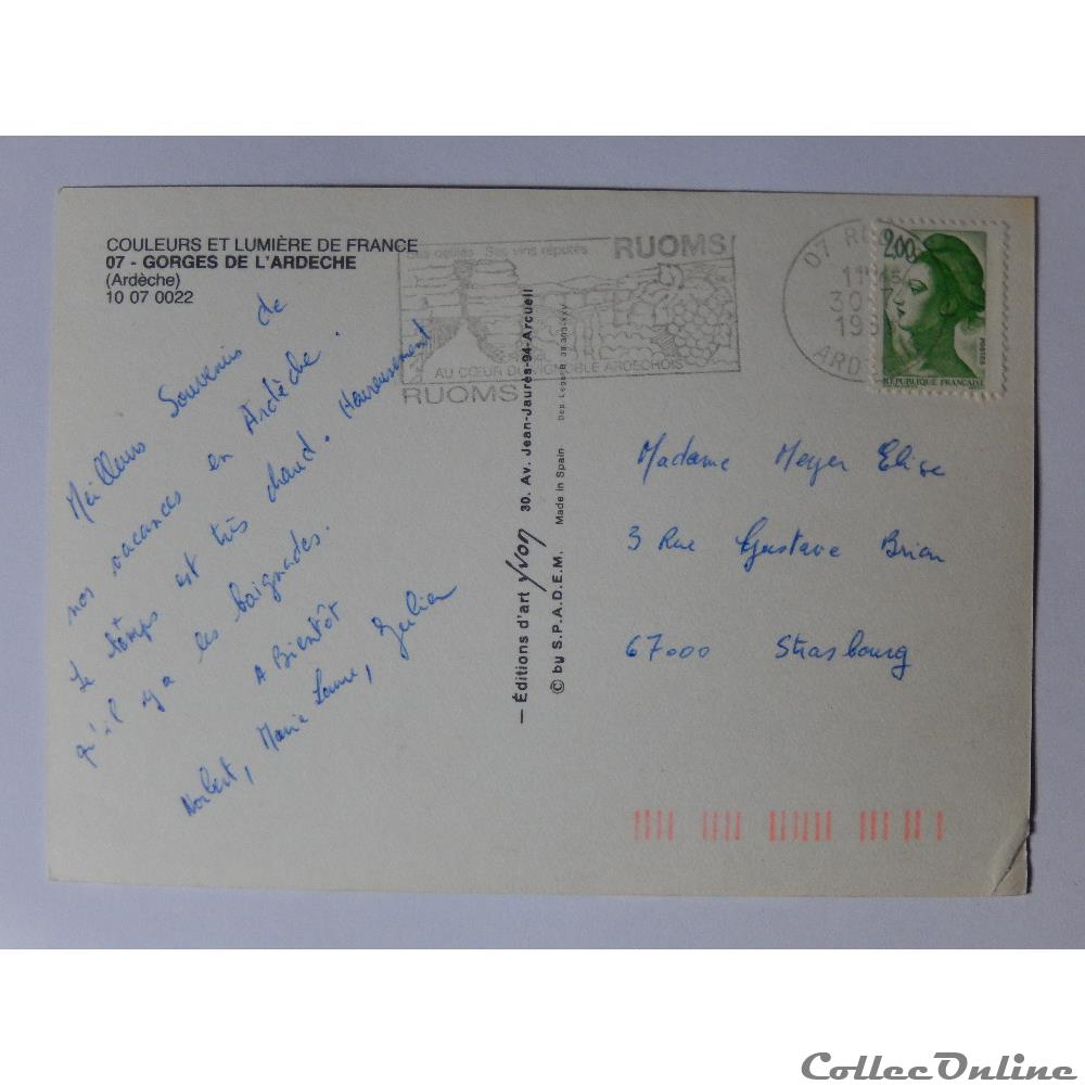 carte postale france rhone alpe cp de ardeche les gorges