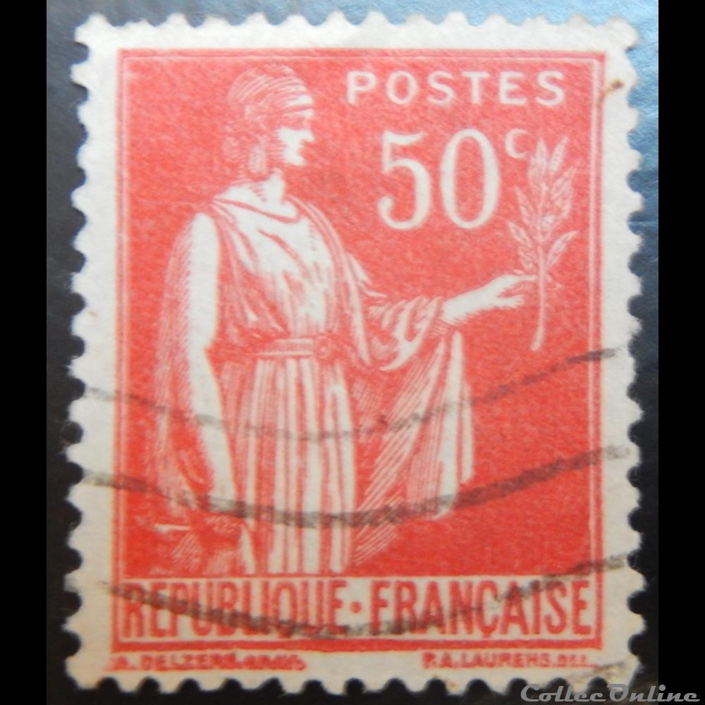 timbre france 00283 type paix 1ere serie 50cts rose rouge de 1932