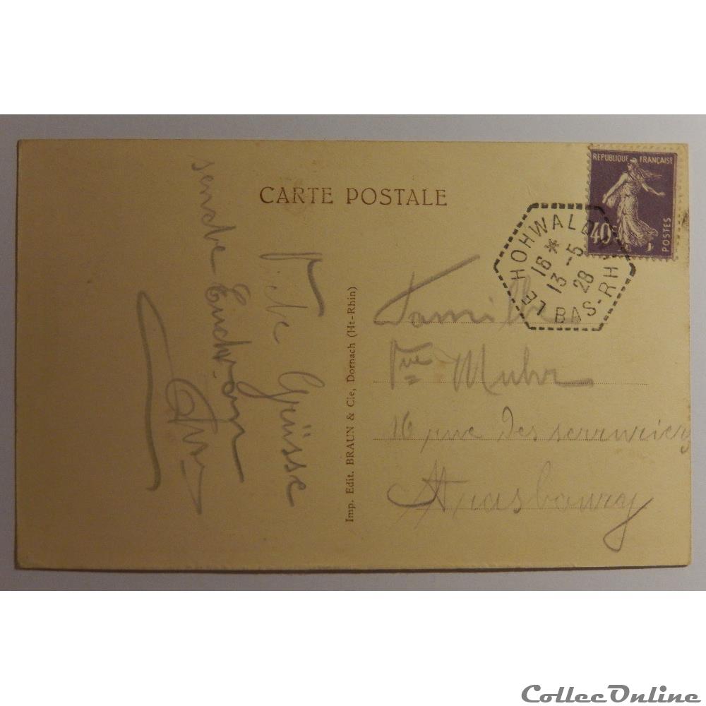 carte postale france alsace cpa du champ du feu le belvedere bas rhin