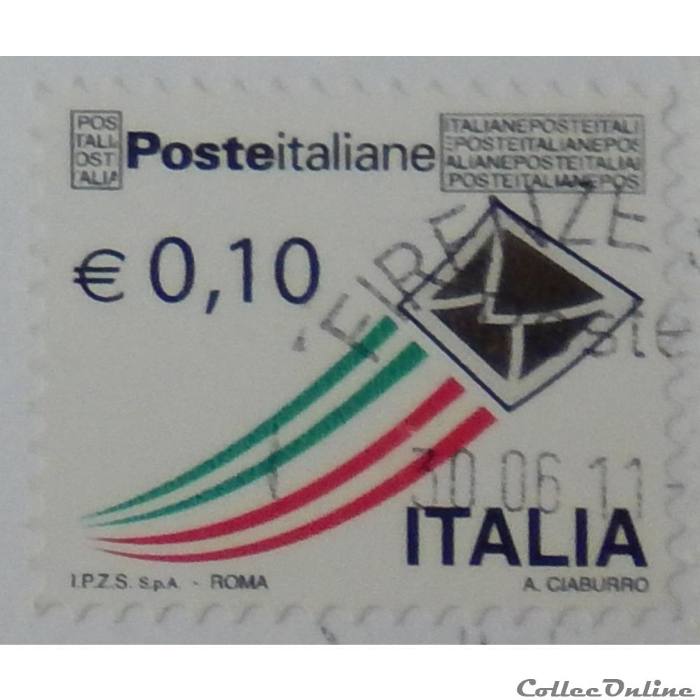 Italie 03152 courrier volant 010€ de 2010 timbre europe italie 03152 courrier volant 010 de 2010