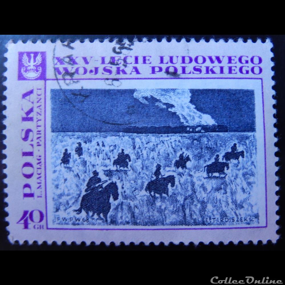timbre europe pologne 01723 partisans de l maciag 40gr de 1968