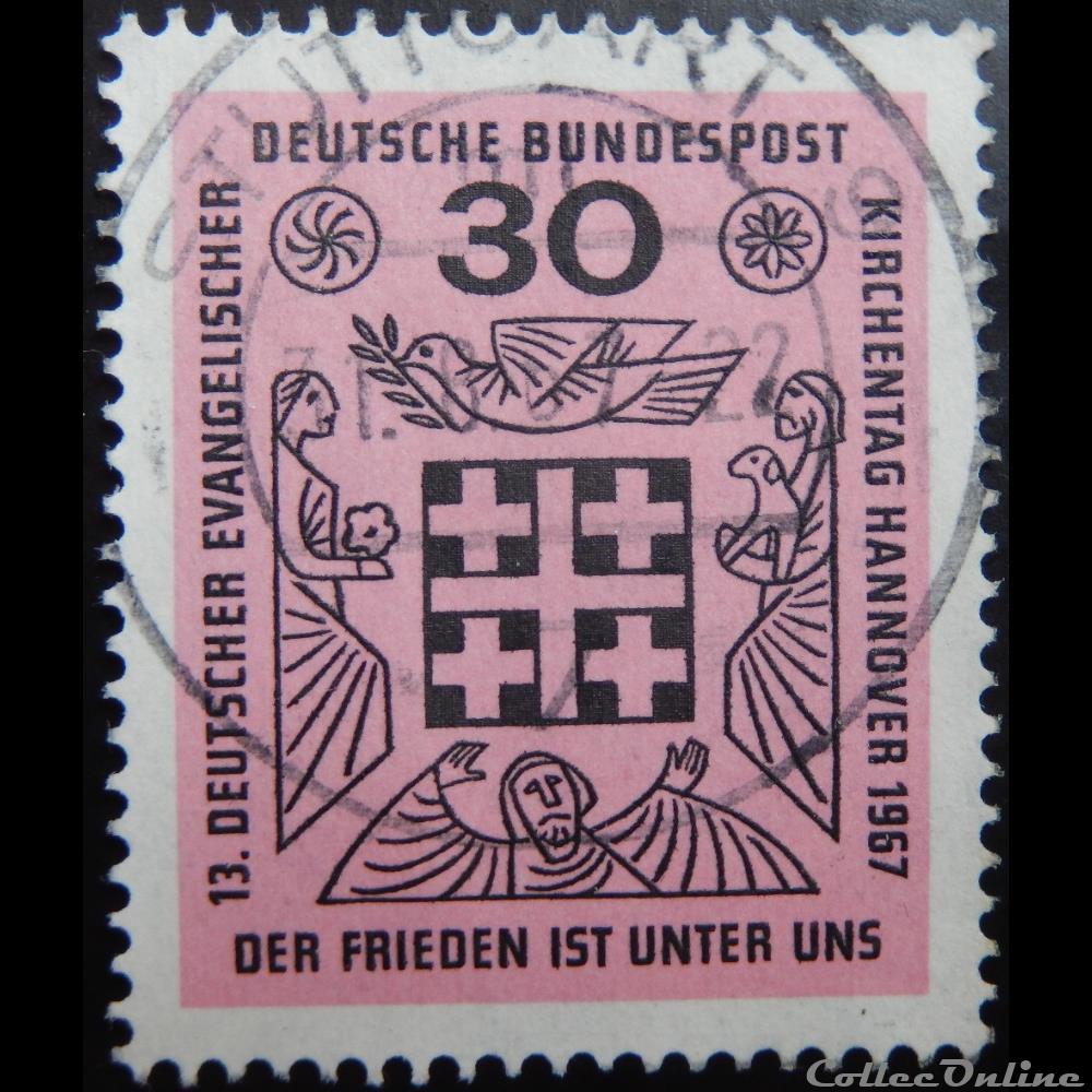 Allemagne RFA 00401 jour des Eglises évangélique 30pf de 1967 timbre europe allemagne rfa 00401 jour des eglises evangelique 30pf de 1967