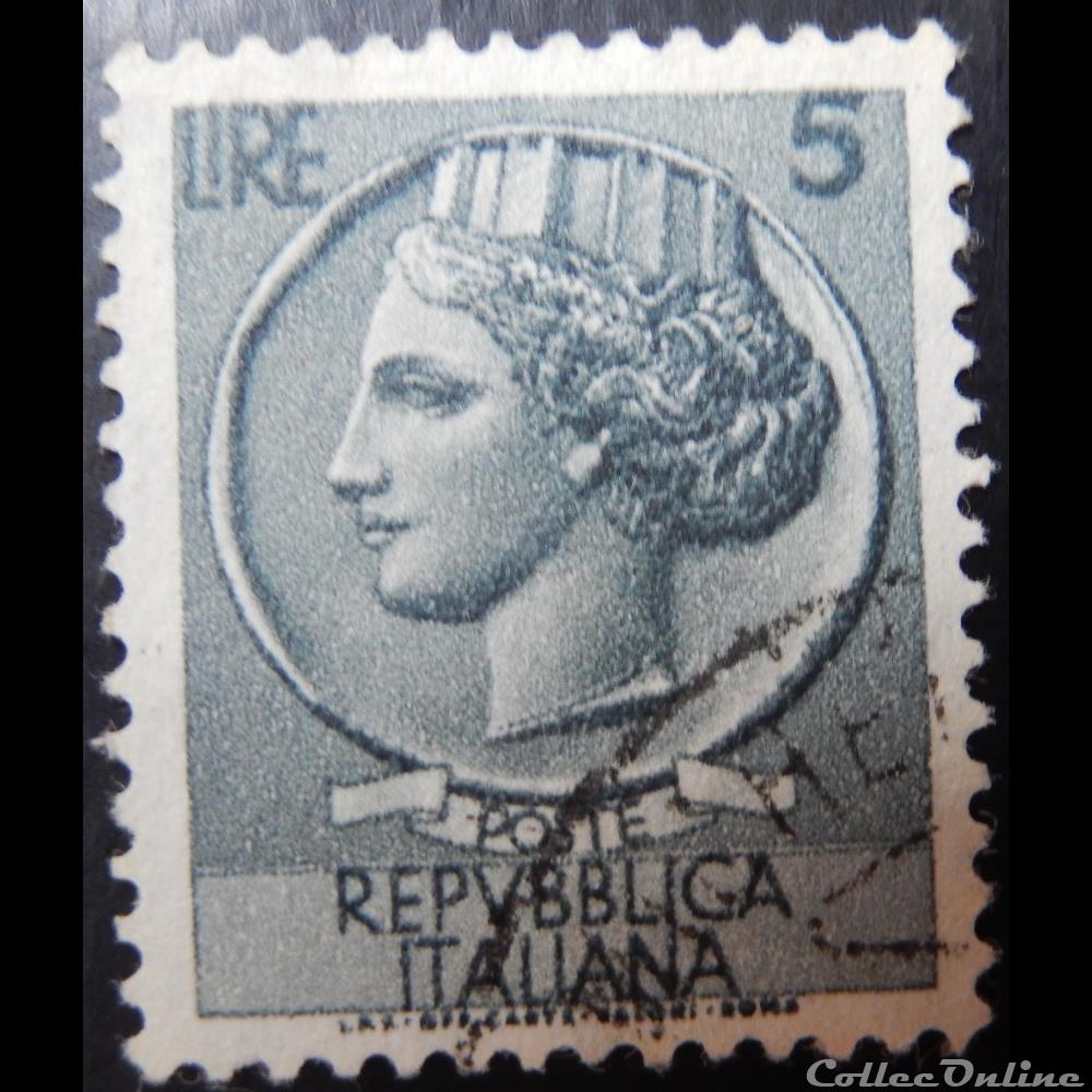 Italie 00648 pièce de Syracuse 5 lires de 1953 timbre europe italie 00648 piece de syracuse 5 lires de 1953
