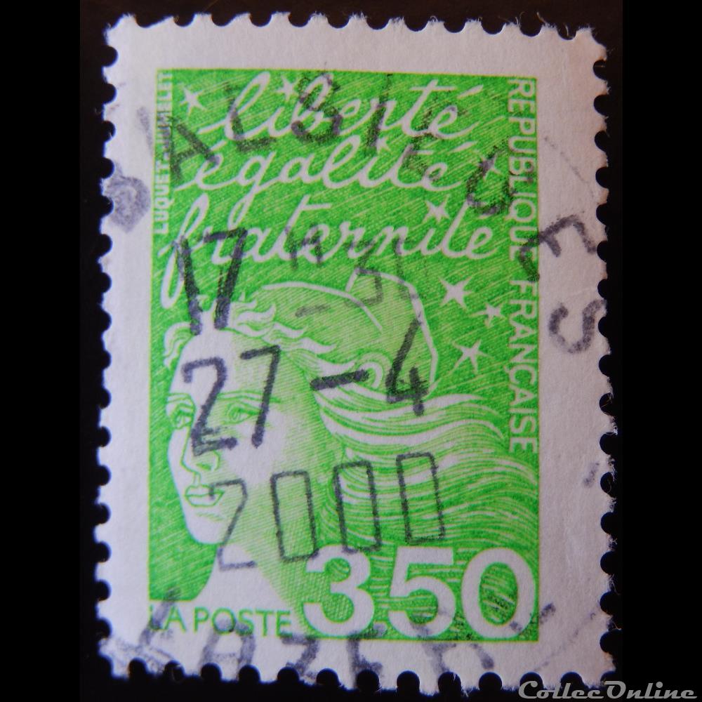 timbre france 03092 marianne de luquet 3 f 50 vert jaune