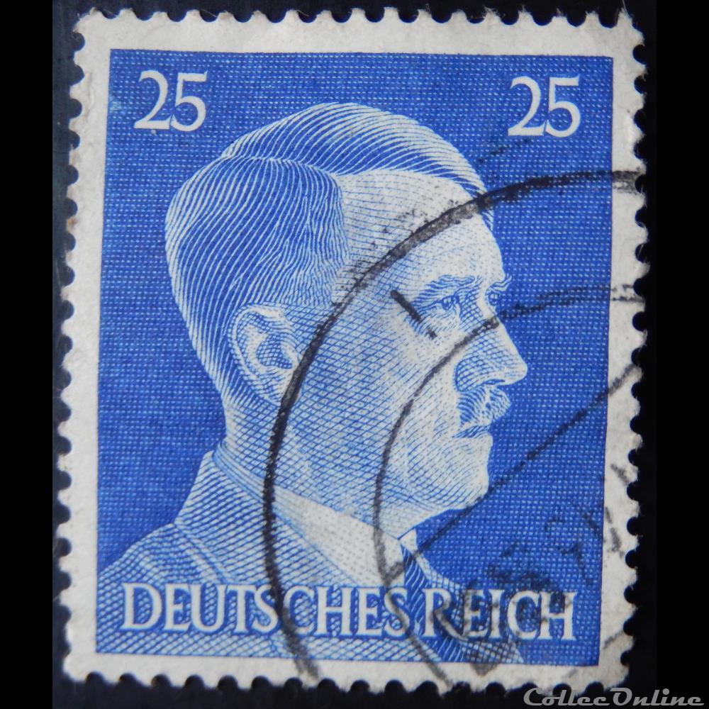 Allemagne Reich 00717 Adolf Hitler 25pf de 1941 timbre europe allemagne reich 00717 adolf hitler 25pf de 1941